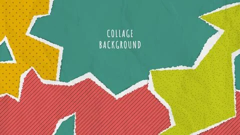 Abstract collage background with torn paper Stock Illustration