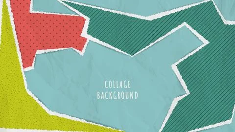 Abstract collage background with torn paper Stock Illustration