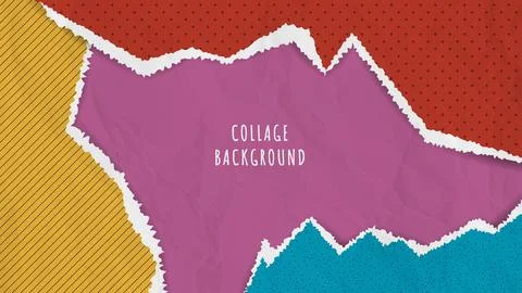 Abstract collage background with torn paper Illustrazione stock