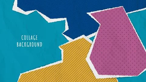 Abstract collage background with torn paper Stock Illustration