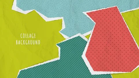 Abstract collage background with torn paper Stock Illustration