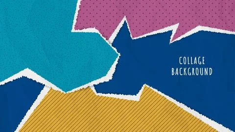 Abstract collage background with torn paper Stock Illustration