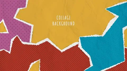 Abstract collage background with torn paper Stock Illustration