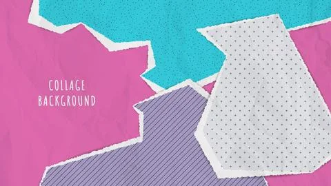 Abstract collage background with torn paper Stock Illustration