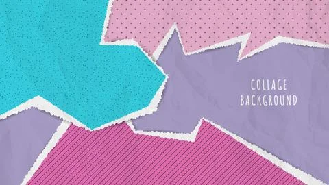 Abstract collage background with torn paper Illustrazione stock