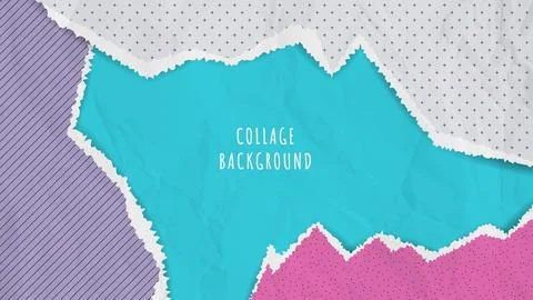 Abstract collage background with torn paper Stock Illustration