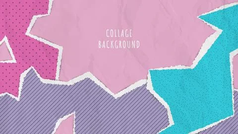 Abstract collage background with torn paper Stock Illustration