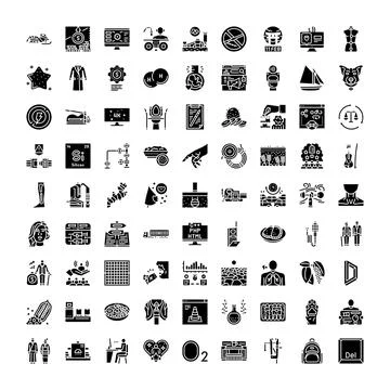 Abstract collection of modern internet technology icons Illustrazione stock
