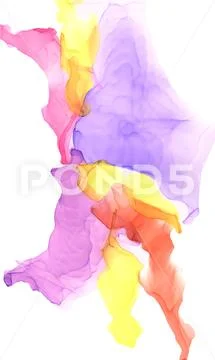 Abstract color alcohol ink texture isolated on white background . Stock Illustration
