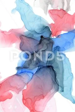 Abstract color alcohol ink texture isolated on white background . Stock Illustration