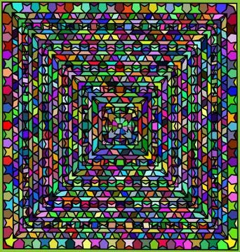 Abstract color background frames with helical ornamemt and figures Stock Illustration