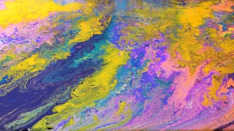Abstract color background from liquid paints close-up Video stock 121664737