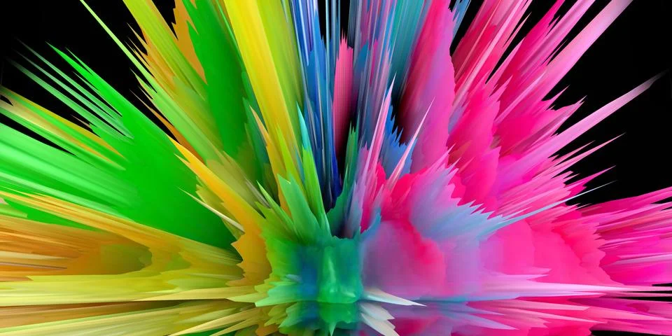 Abstract Color Background Multicolor 3d Wave Shapes 3d rendering Illustrazione stock