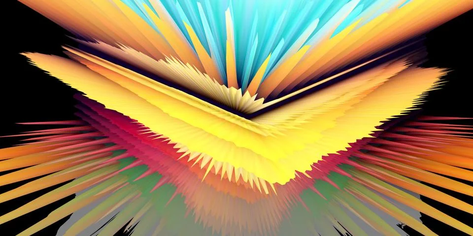 Abstract Color Background Multicolor 3d Wave Shapes 3d rendering Stock Illustration