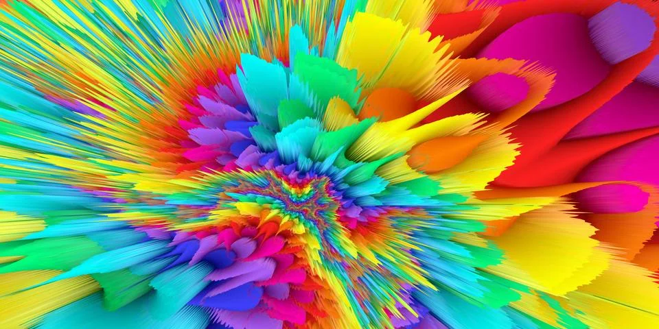 Abstract Color Background Multicolor 3d Wave Shapes 3d rendering Stock Illustration