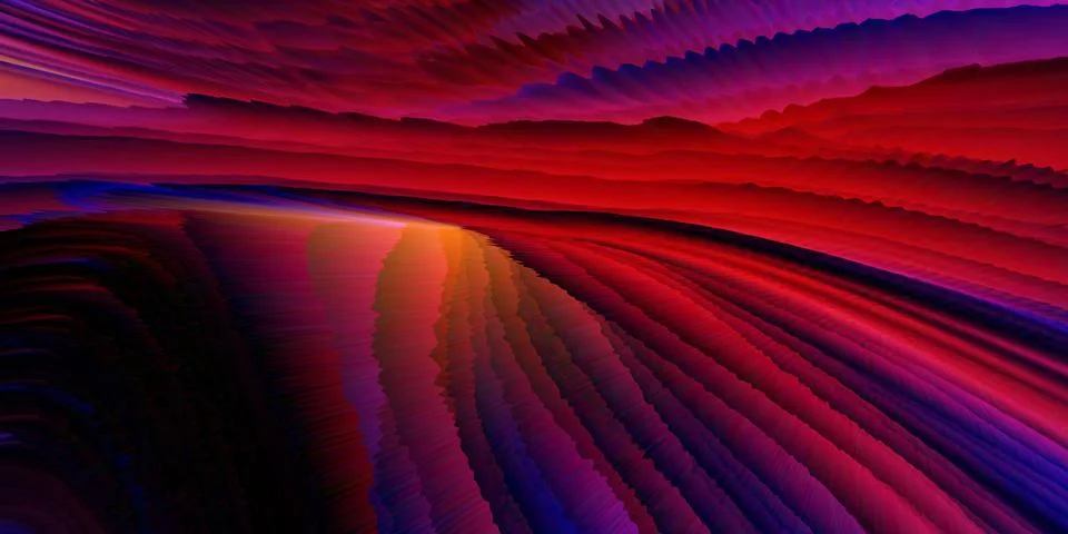 Abstract Color Background Multicolor 3d Wave Shapes 3d rendering Illustrazione stock