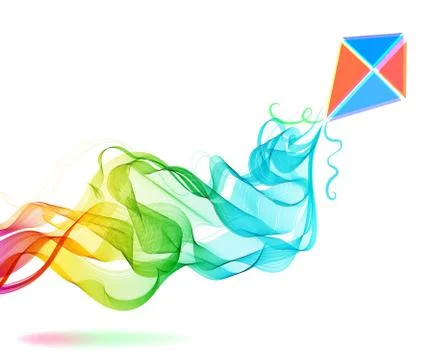 Abstract color background with wave and kite Stock Illustration