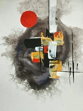 Abstract color composition expressionism Stock Illustration