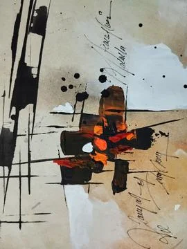 Abstract color composition expressionism Stock Illustration