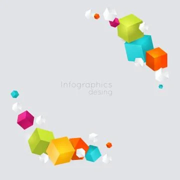 Abstract color cubes vector background. Stock Illustration