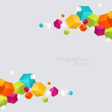 Abstract color cubes vector background. Stock Illustration