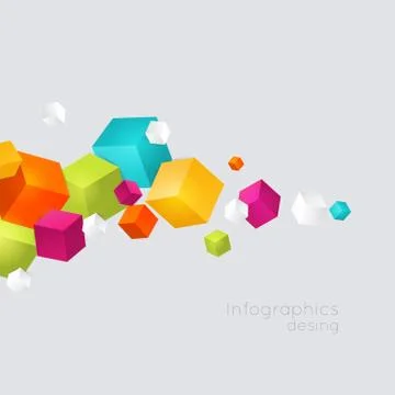 Abstract color cubes vector background. Illustrazione stock