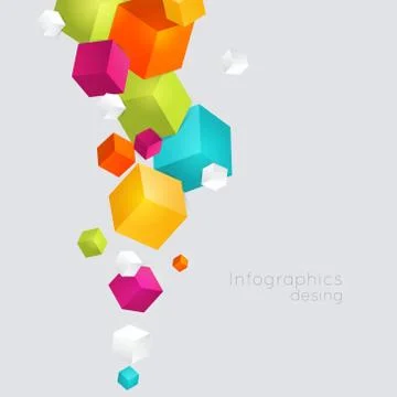 Abstract color cubes vector background. Stock Illustration