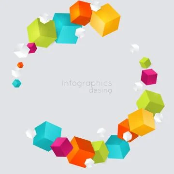 Abstract color cubes vector background. Stock Illustration