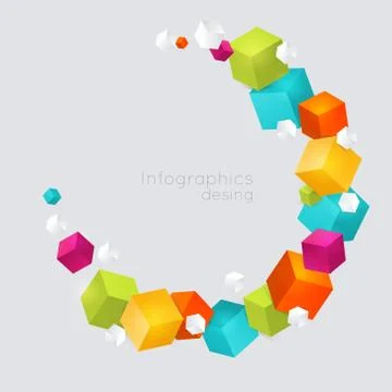 Abstract color cubes vector background. Stock Illustration