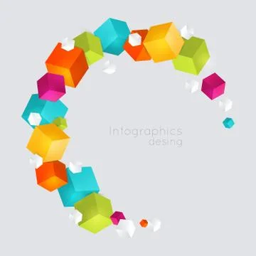 Abstract color cubes vector background. Illustrazione stock