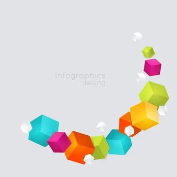 Abstract color cubes vector background. Illustrazione stock