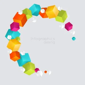 Abstract color cubes vector background. Stock Illustration
