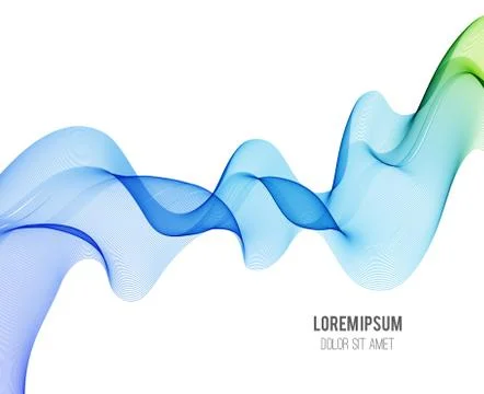 Abstract color design element. Blue and green  wav Stock Illustration