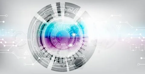 Abstract color digital communication technology background. Illustrazione stock