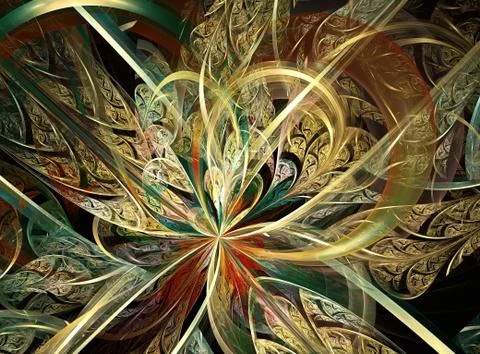 Abstract color dynamic background with lighting effect. Fractal art Stock Photos