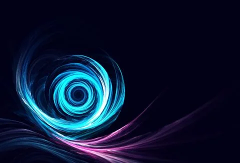Abstract color dynamic background with lighting effect. Fractal wavy. Stock Photos
