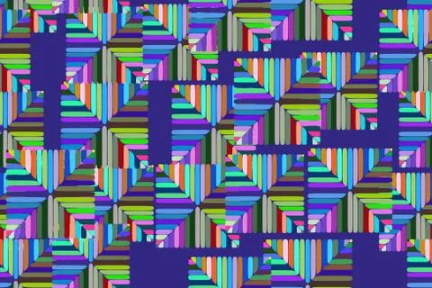 Abstract Color Elements Seamless Pattern 3D Illustration Illustrazione stock