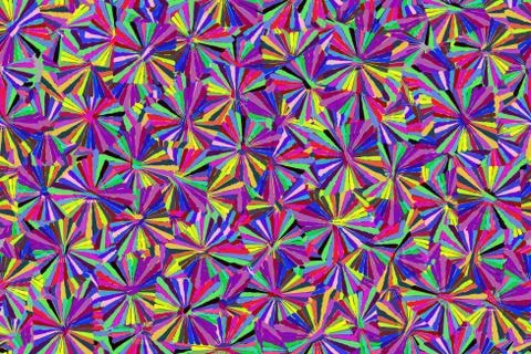 Abstract Color Elements Seamless Pattern 3D Illustration Stock Illustration