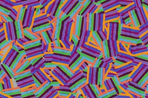 Abstract Color Elements Seamless Pattern 3D Illustration Stock Illustration