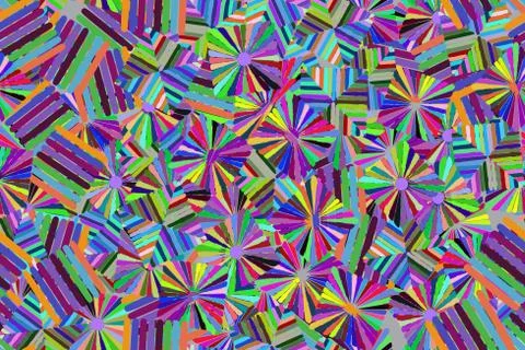 Abstract Color Elements Seamless Pattern 3D Illustration Stock Illustration