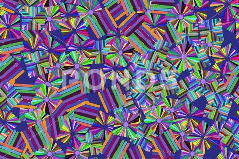 Abstract Color Elements Seamless Pattern 3D Illustration 库存插图