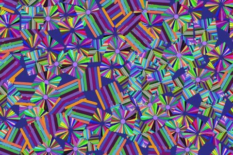 Abstract Color Elements Seamless Pattern 3D Illustration Illustrazione stock