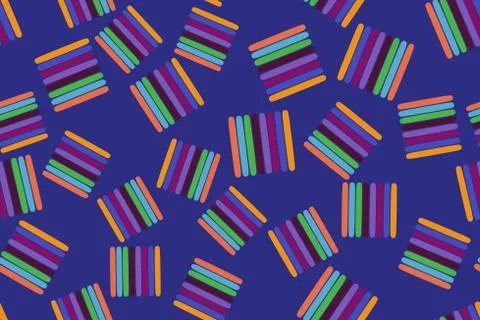 Abstract Color Elements Seamless Pattern 3D Illustration Stock-Illustration