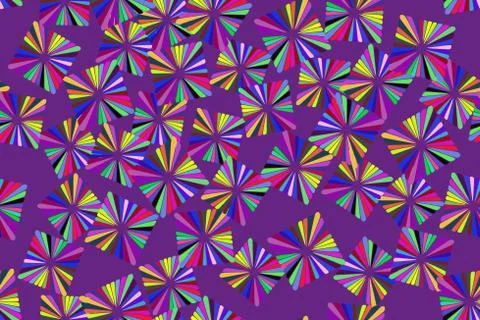 Abstract Color Elements Seamless Pattern 3D Illustration Stock Illustration