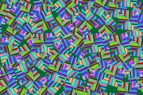 Abstract Color Elements Seamless Pattern 3D Illustration Stock Illustration