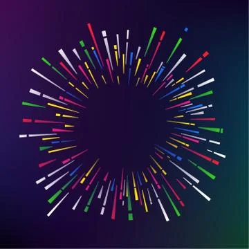 Abstract color firework on dark background. Vector frame for a text Stock-Illustration