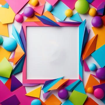Abstract color frame, border background. frame mockup design for advertisem.. Stock Photos