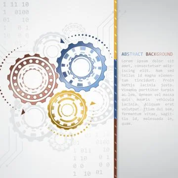 Abstract color gears vector graphic Stock Illustration