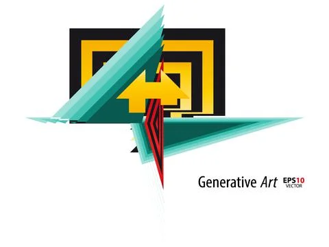 Abstract color generative art object vector Illustrazione stock