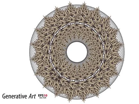 Abstract color generative art object vector Illustrazione stock